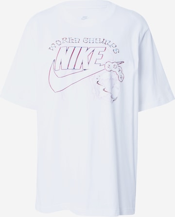 Nike Sportswear - Camisa oversized em branco: frente