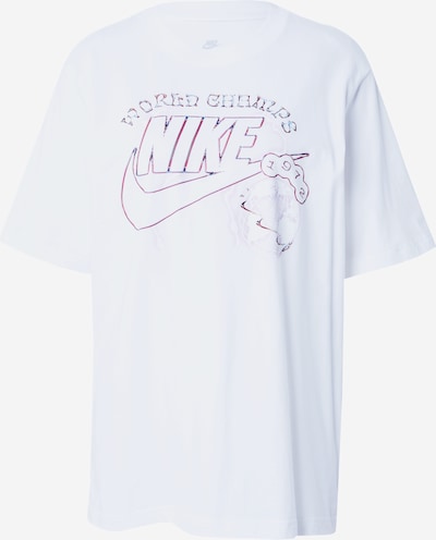 Nike Sportswear "Oversize" stila krekls, krāsa - debeszils / fuksijkrāsas / sarkans / balts, Preces skats