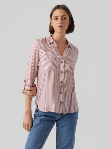 VERO MODA Blouse 'BUMPY' in Wit: voorkant