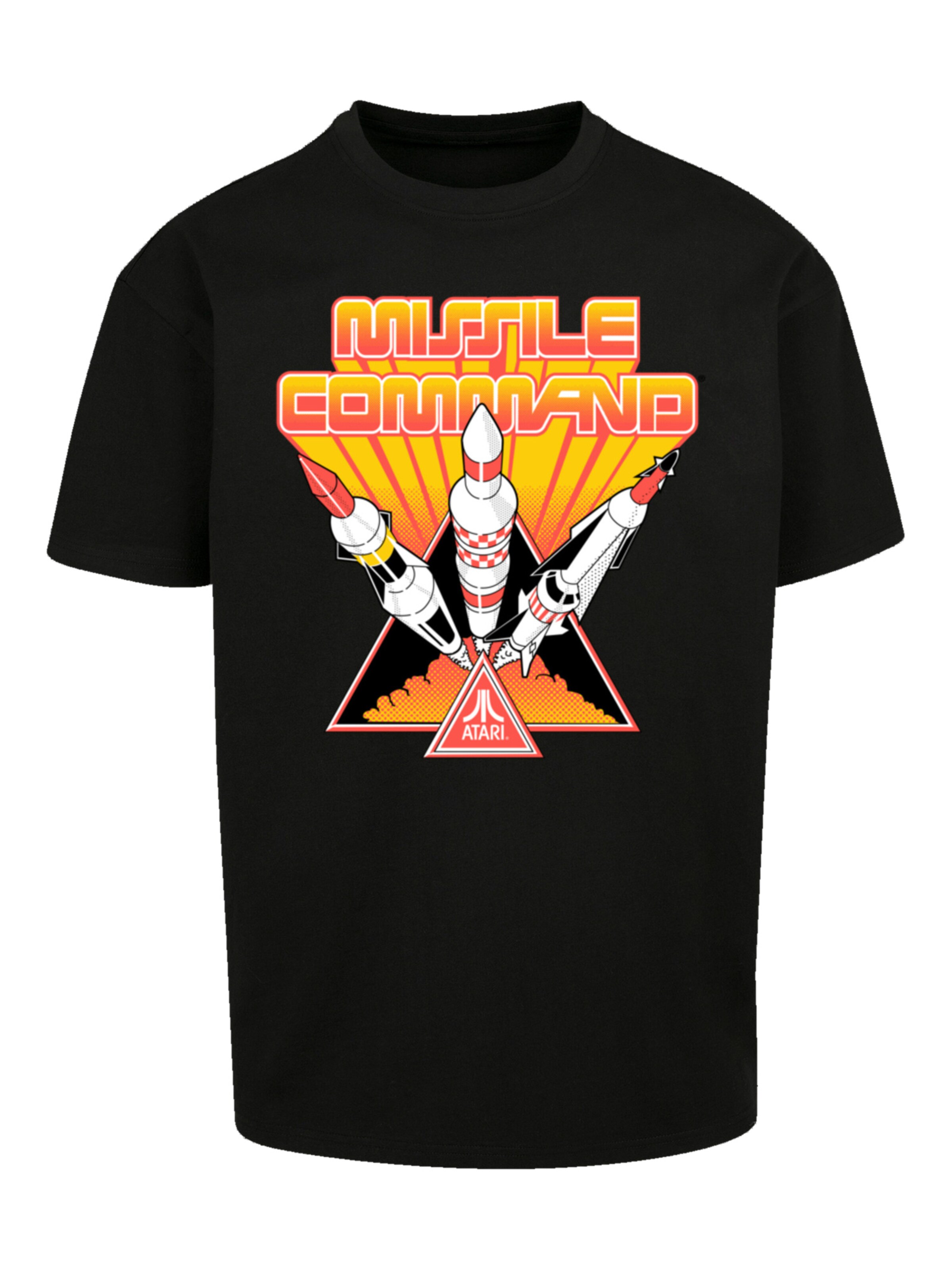 F4NT4STIC T-Shirt 'Arcade Triple Shot Atari Retro Gaming' in Schwarz: Vorderseite