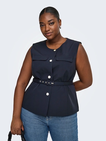 ONLY Carmakoma Gilet 'CARMIA' in Blauw: voorkant