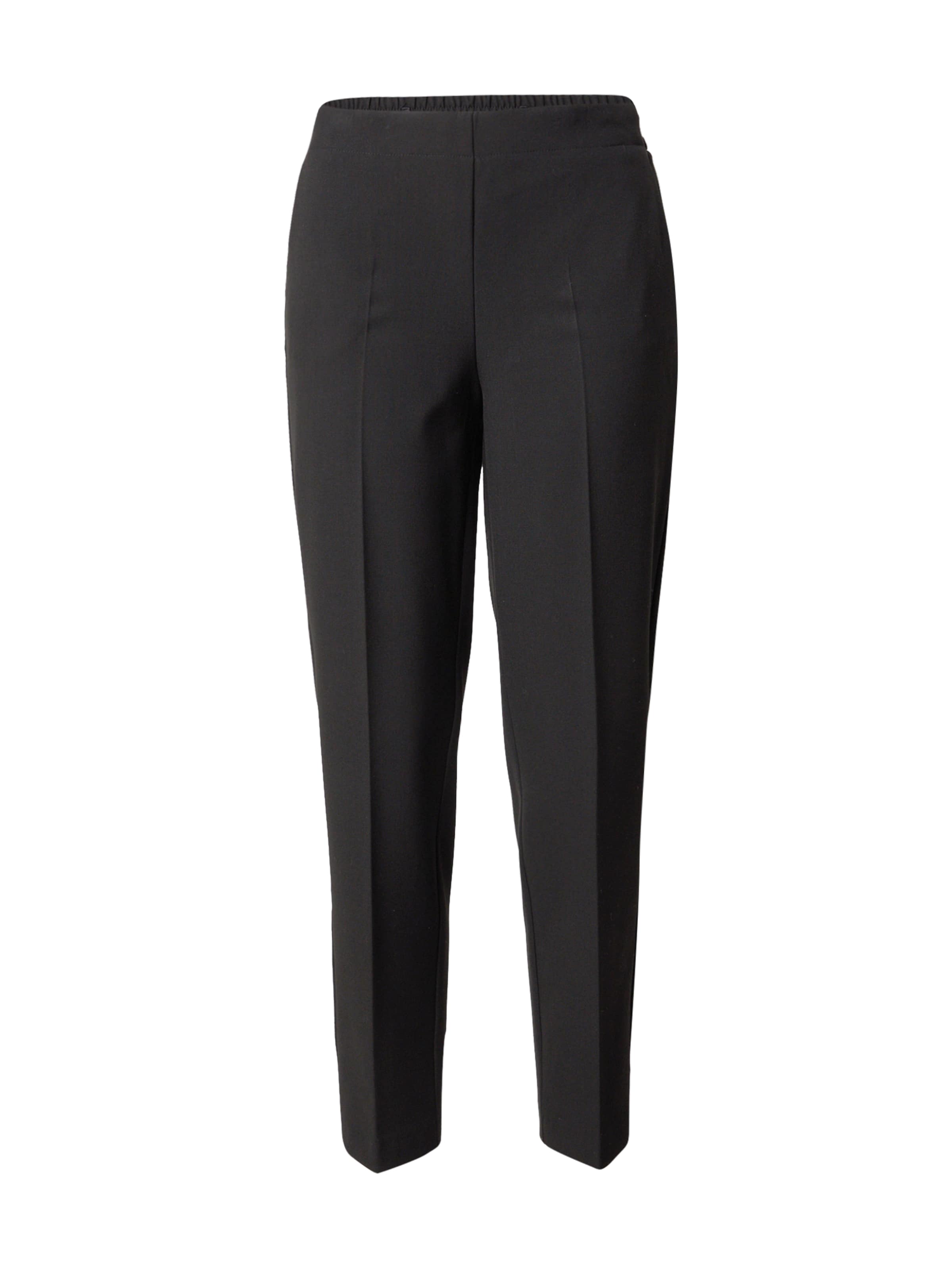 MORE & MORE Slim fit Pleated Pants 'HEDY' in Black: front