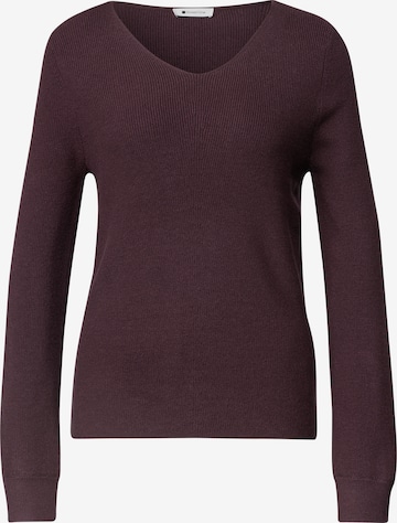 STREET ONE Langarm Pullover mit V-Ausschnitt in Rot: Vorderseite