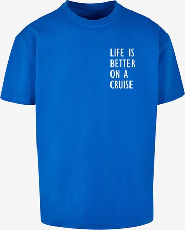 T-Shirt 'Life Is Better' Merchcode en bleu : devant