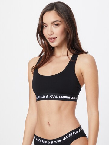 Karl Lagerfeld Bralette Bra in Black: front