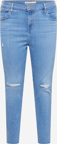 Levi's® Plus Skinny Jeans '721 PL Hi Rise Skinny' in Blauw: voorkant