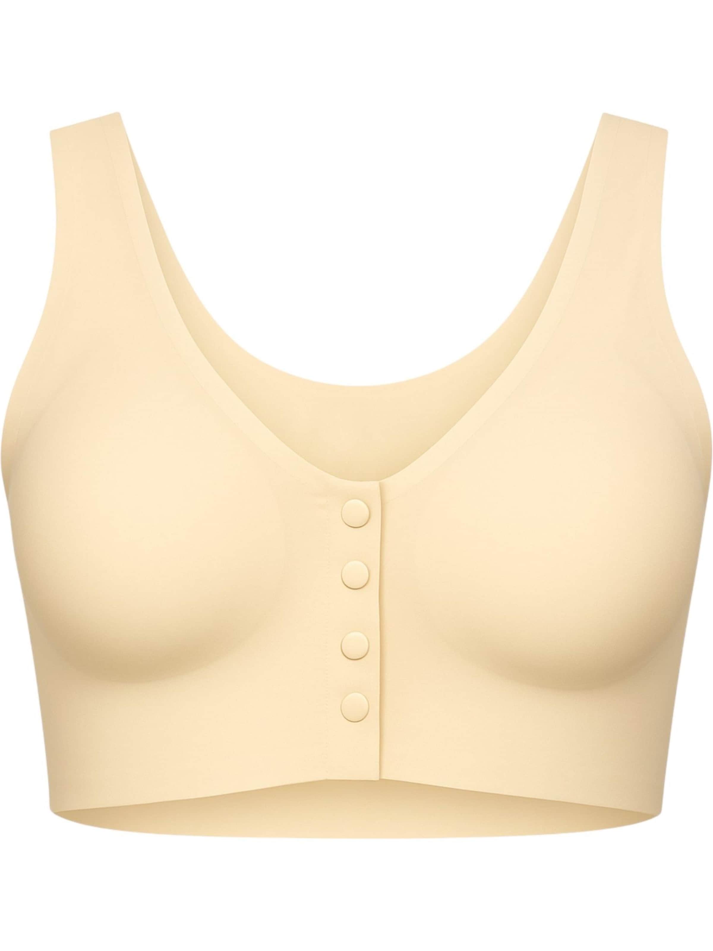 fashionshowcase - Bustier Sujetador deportivo 'FrontEase' en beige: frente