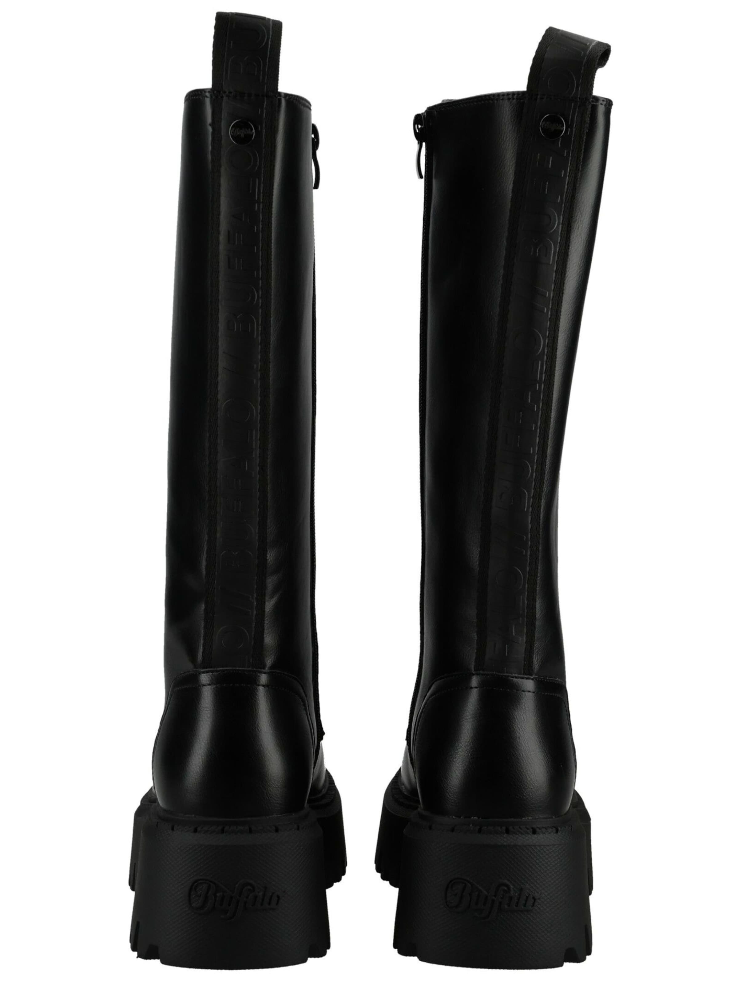 BUFFALO Schnürstiefel in Schwarz