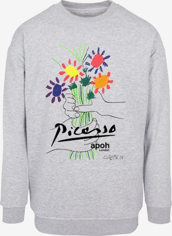 Merchcode Sweatshirt 'Apoh - Picasso Flowers of Peace' in Grey: front