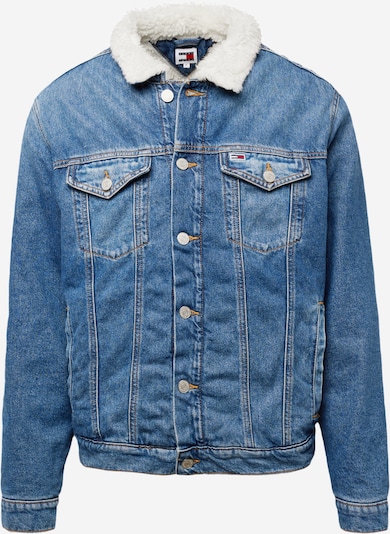 Demisezoninė striukė iš Tommy Jeans, spalva – tamsiai (džinso) mėlyna / balta, Prekių apžvalga