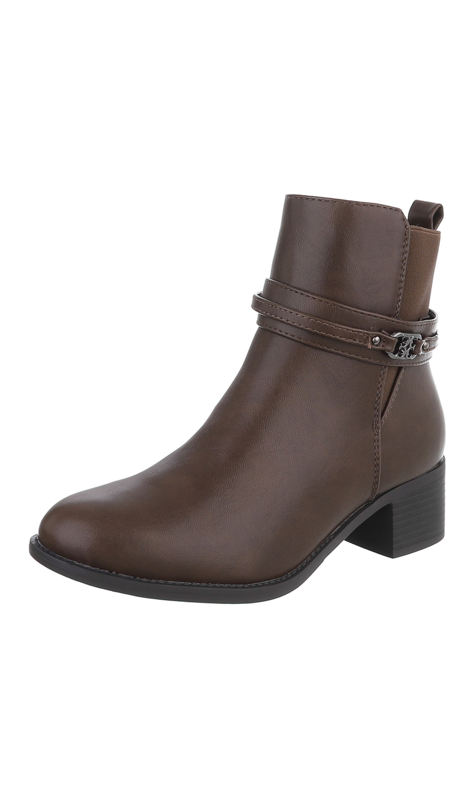 Ital-Design Stiefelette in Braun: Vorderseite
