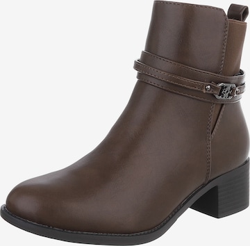 Ital-Design Stiefelette in Braun: Vorderseite