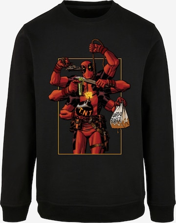ABSOLUTE CULT Sweatshirt 'Deadpool - Six Ways To' in Zwart: voorkant