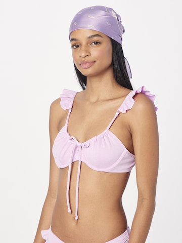 Hunkemöller Balconette Bikini top in Purple: front