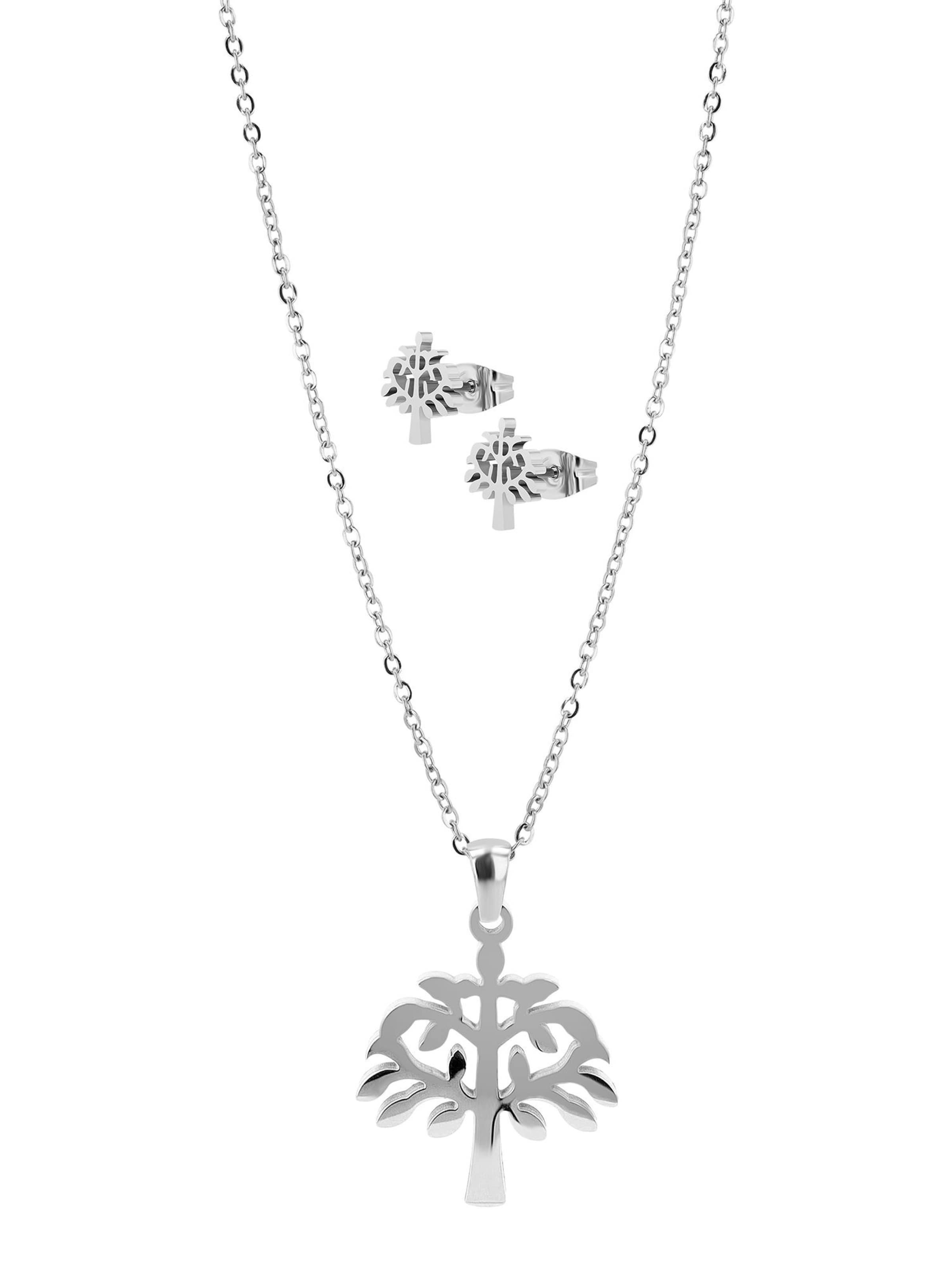 Akzent Schmuckset 'Edelstahl silber'‌ in Silber: Vorderseite