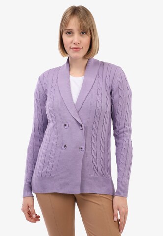 Felix Hardy Knit Cardigan in Purple: front