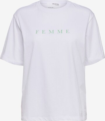 SELECTED FEMME T-shirt 'VILJA' i vit: framsida