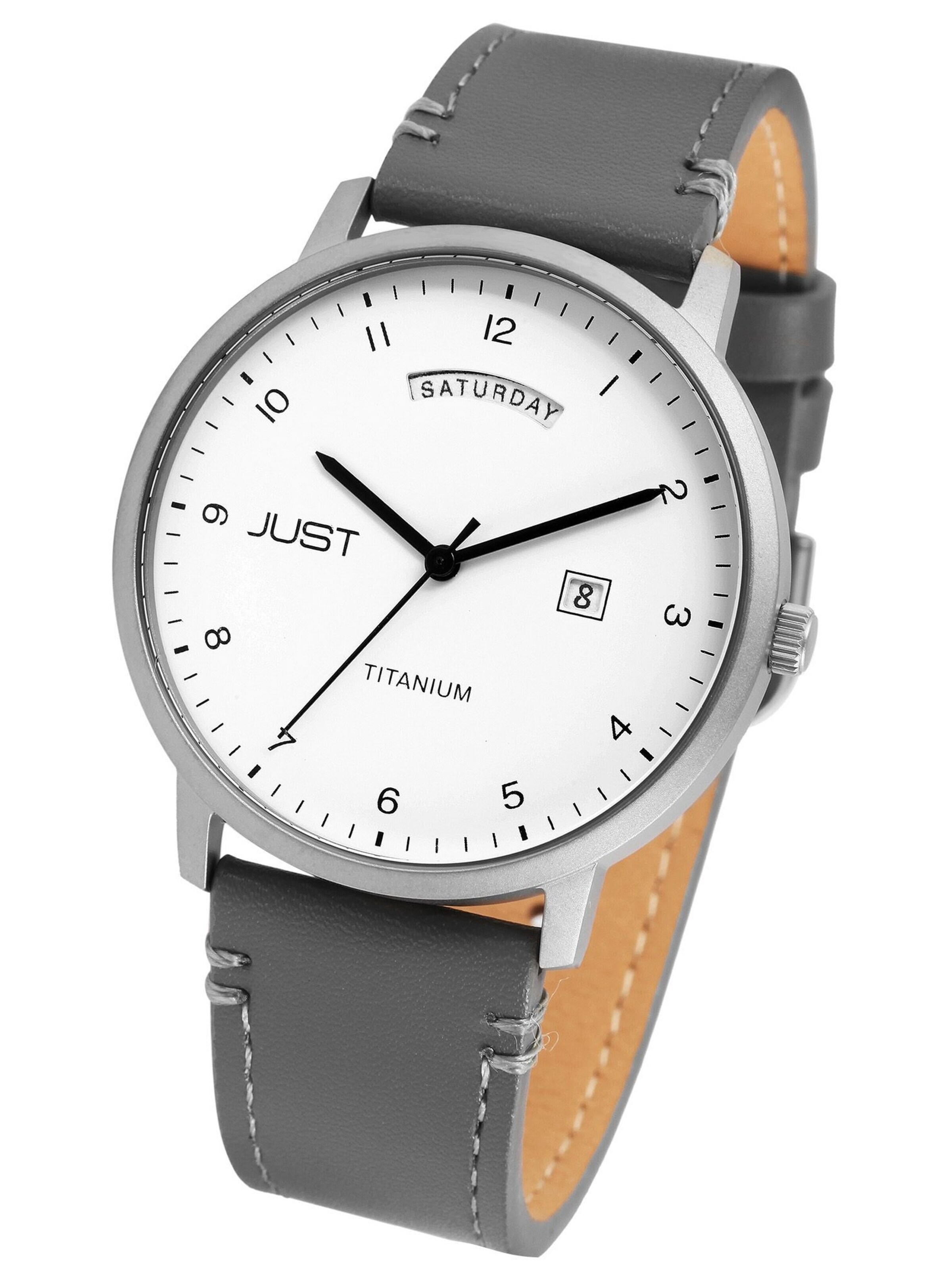 JUST Analog Watch 'Fanis, Datumsanzeige' in Grey