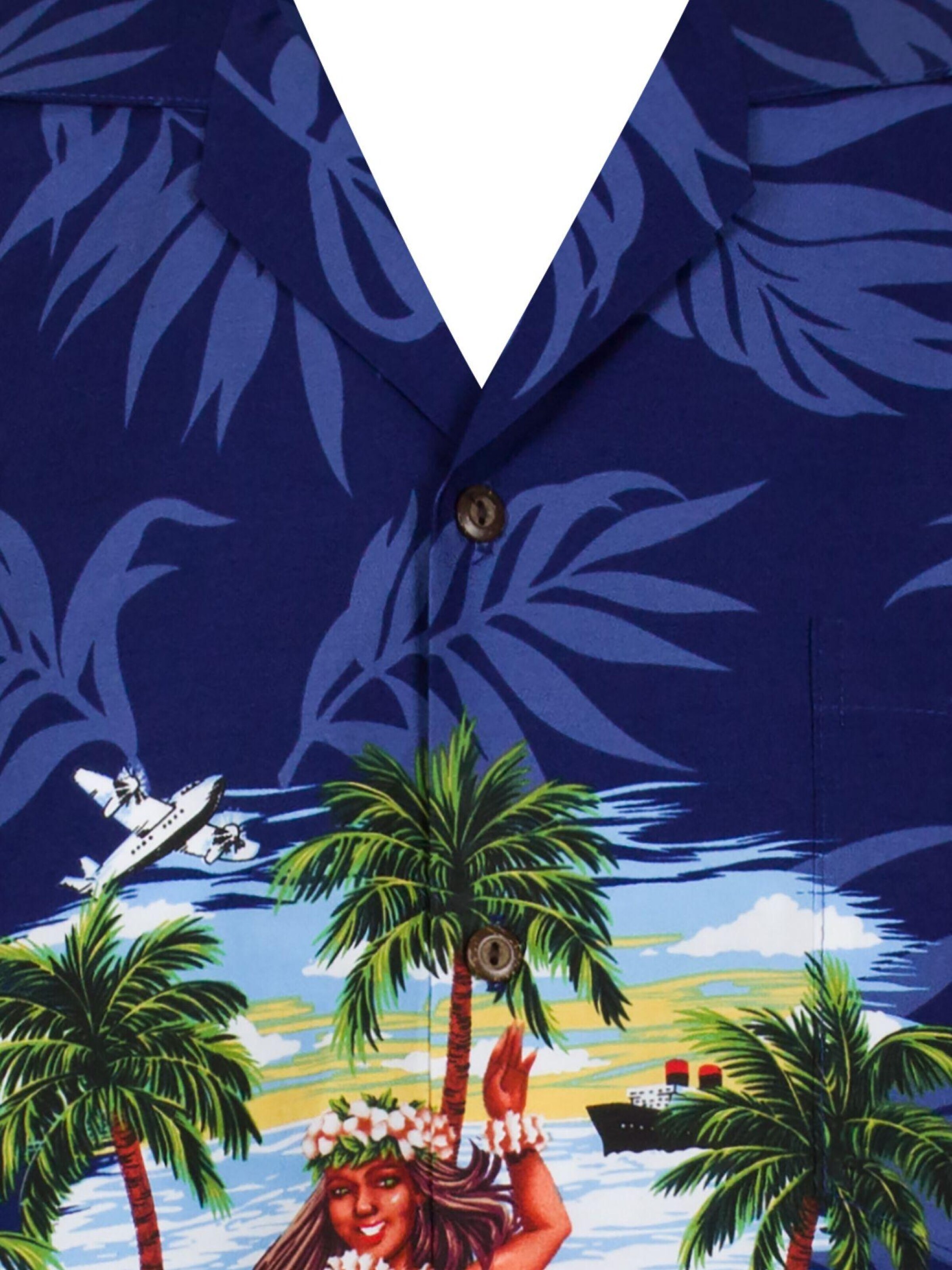 KY's Regular fit Button Up Shirt 'Hula' in Blue