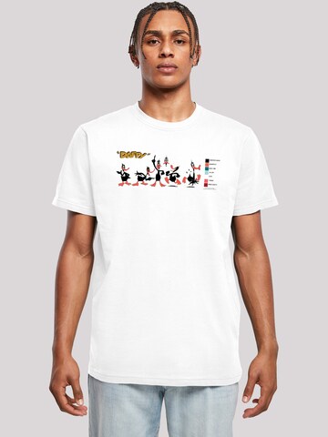 F4NT4STIC Shirt 'Looney Tunes Daffy Duck Colour Code' in Wit: voorkant