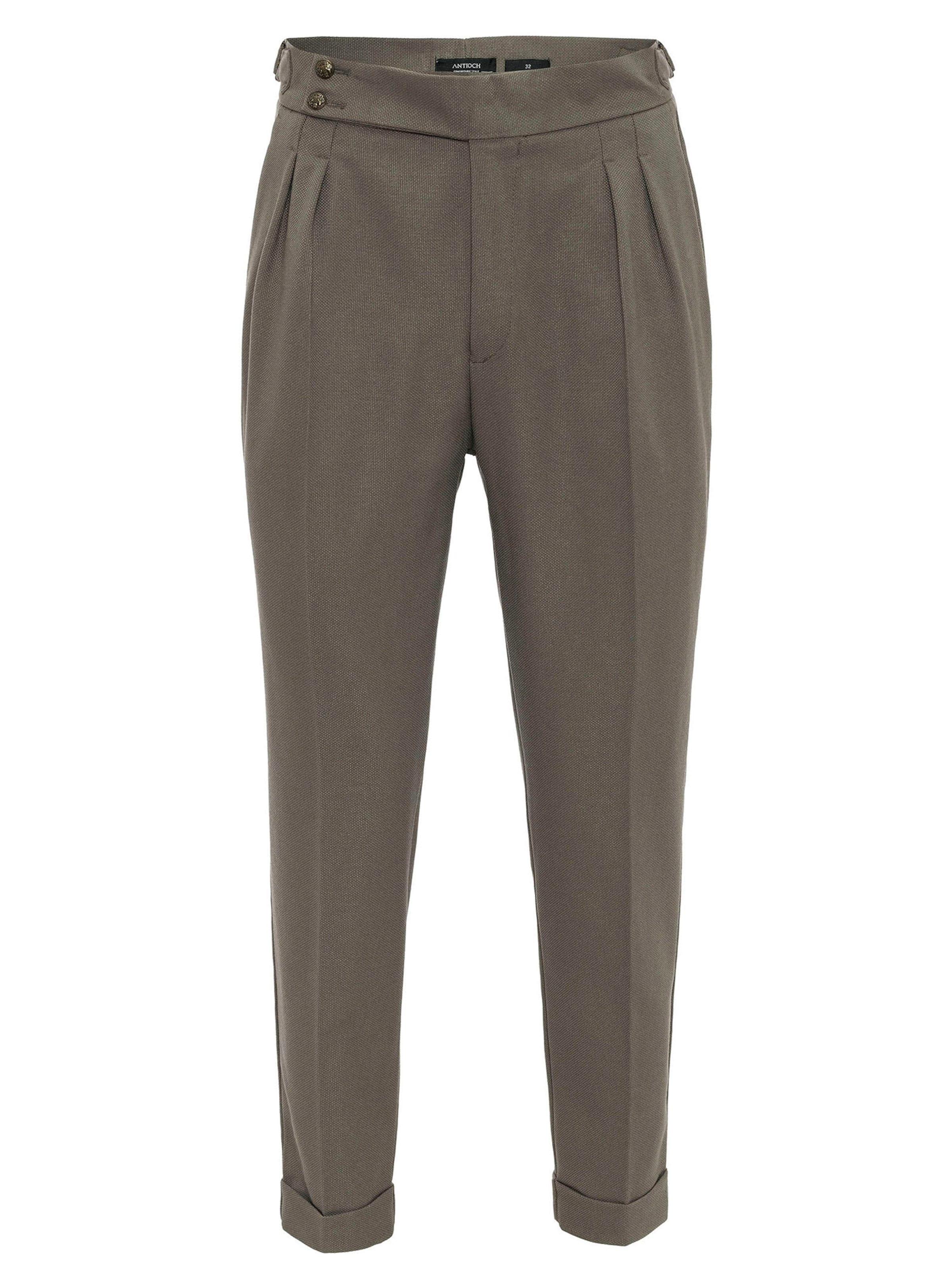 Antioch Tapered Bandplooibroek in Groen: voorkant