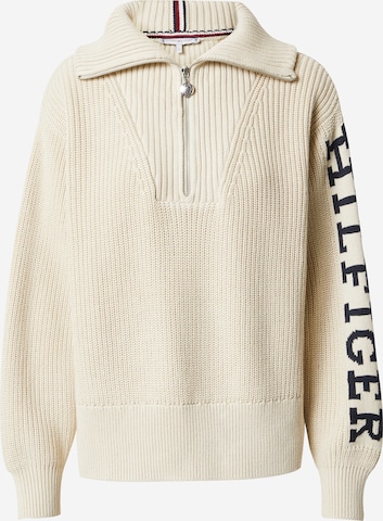 TOMMY HILFIGER Pulóver - bézs: elől