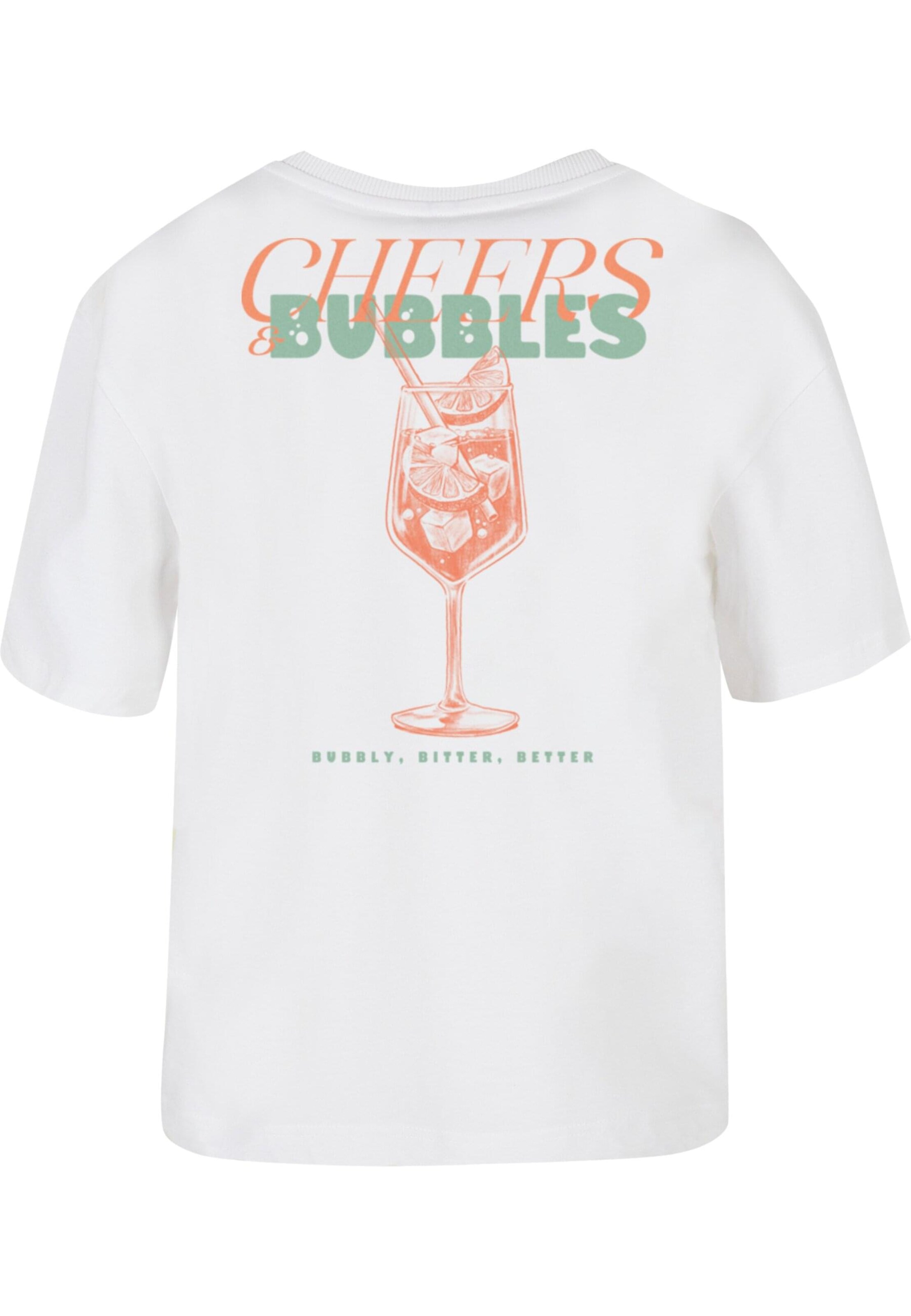 Miss Tee - Camiseta 'Cheers And Bubbles' en blanco