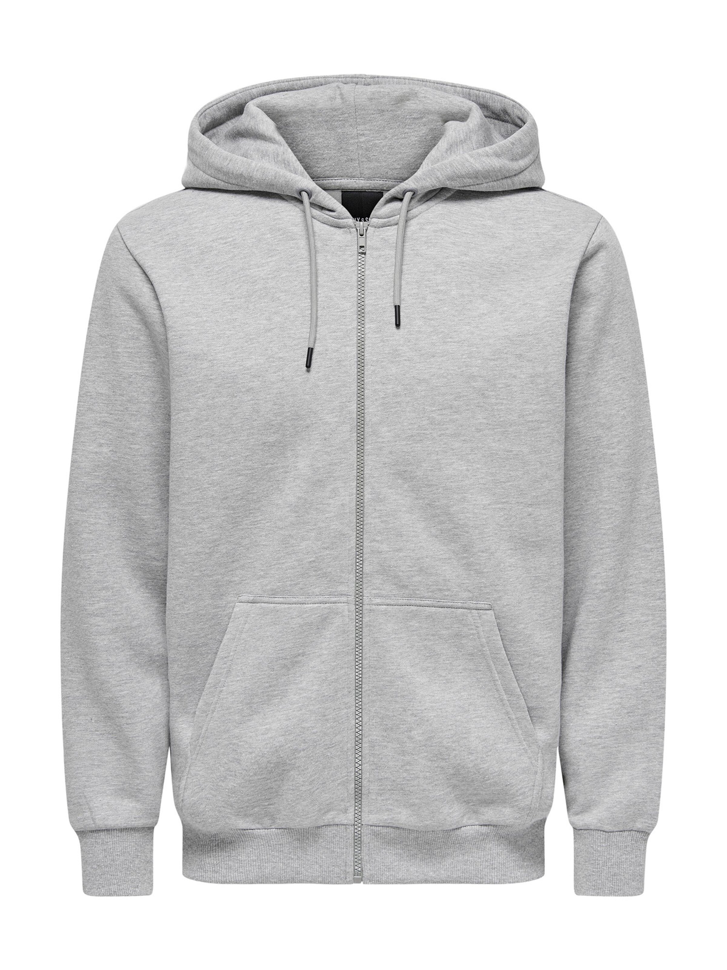 Only & Sons Sweatjacke 'Ceres'‌‌‌‌ in Grau: Vorderseite