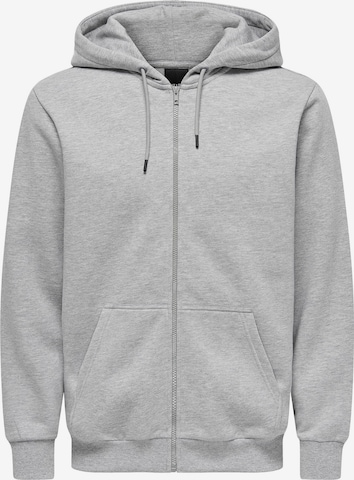 Only & Sons Sweatjacke 'Ceres' in Grau: Vorderseite