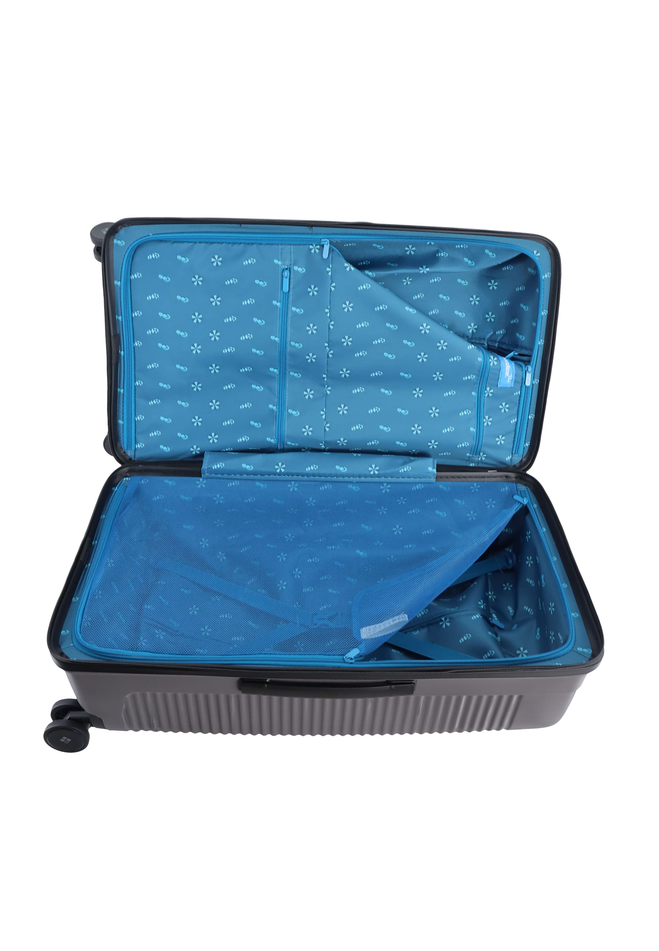 Saxoline Blue Suitcase 'Overly' in Silver