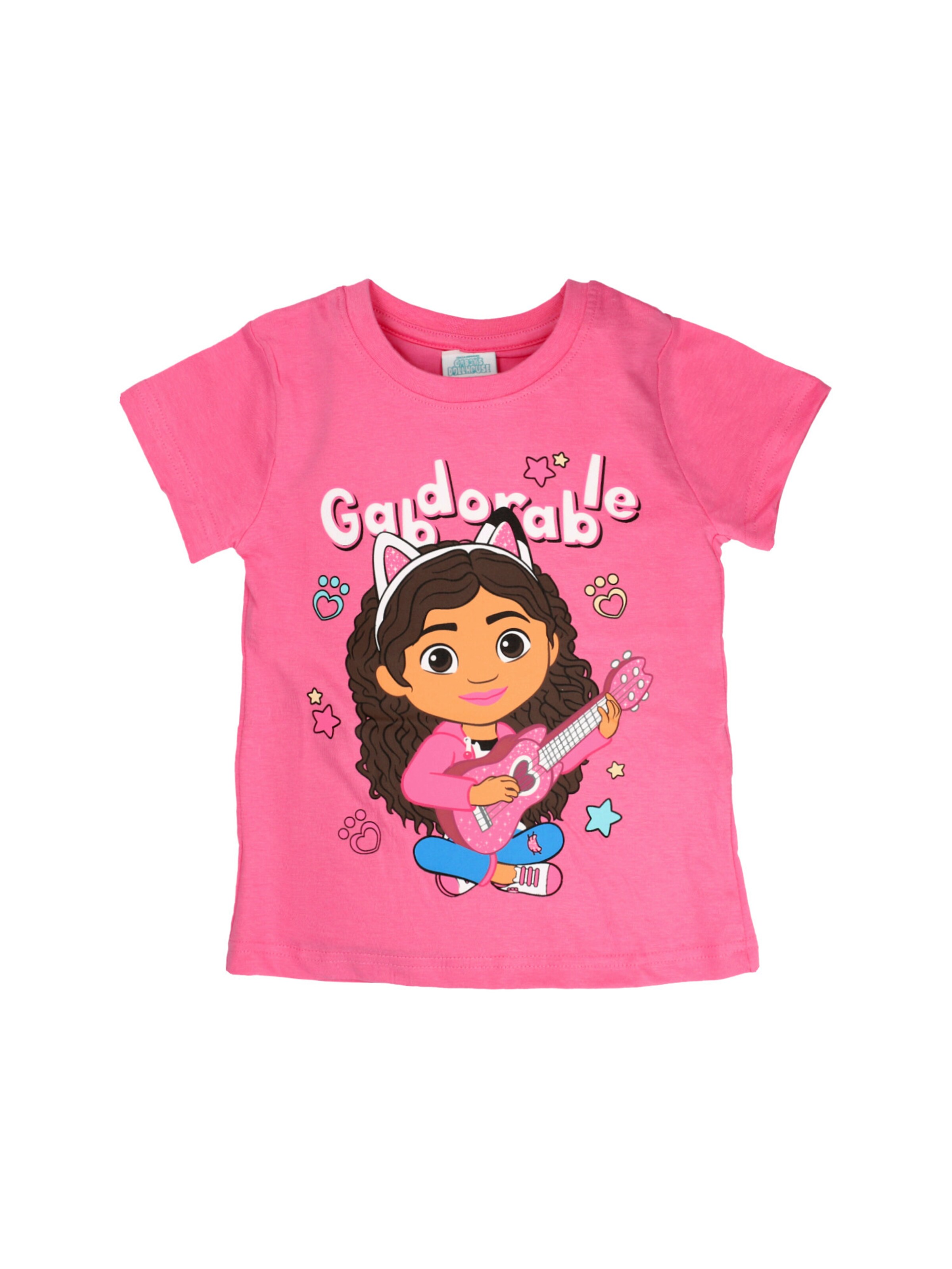 Gabby`s Dollhouse Shirt 'Gabdorable' in Dark brown / Orange / Light pink / Off white, Item view