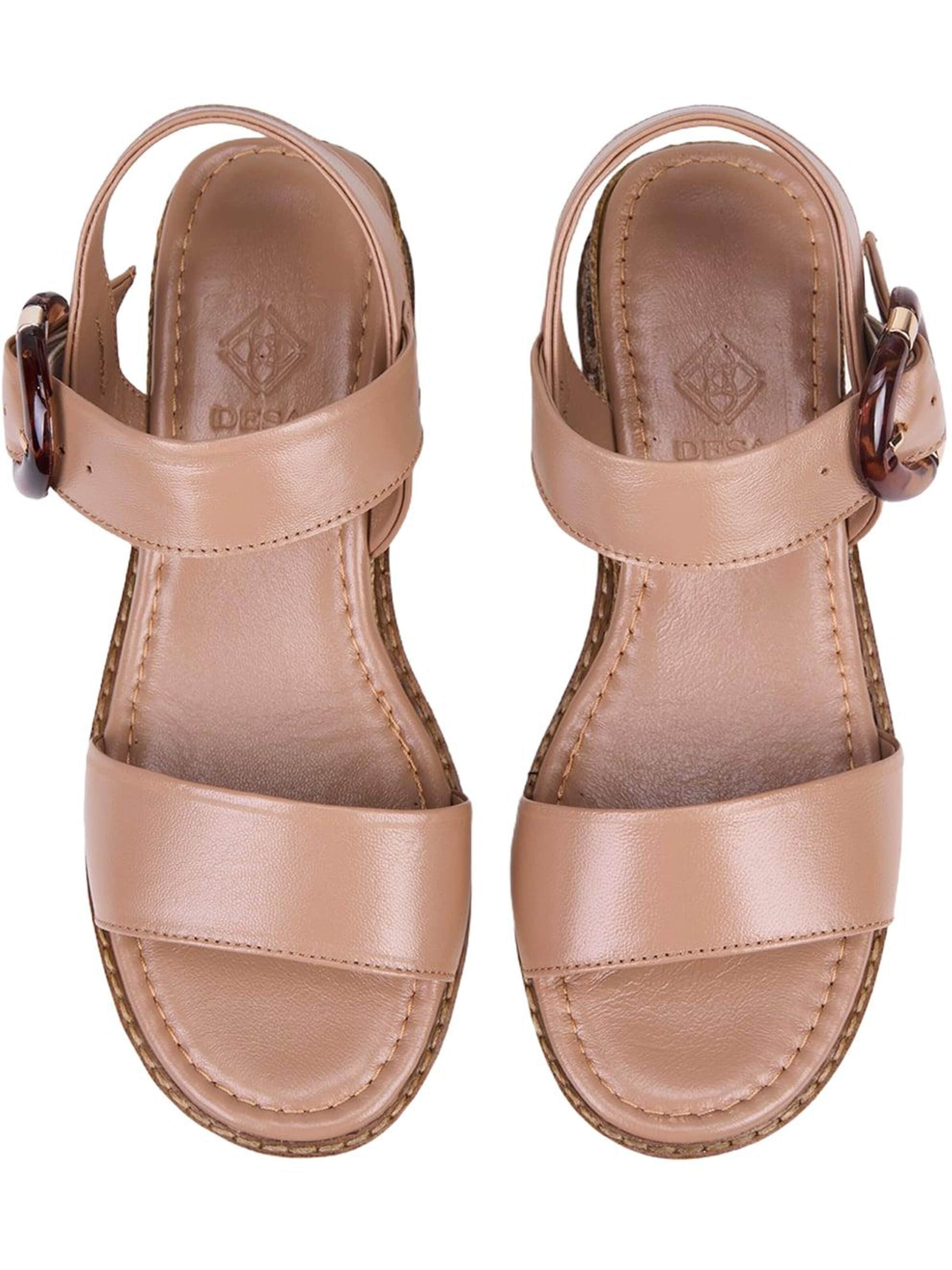 Desa Sandaal 'Keilsandalen' in Beige