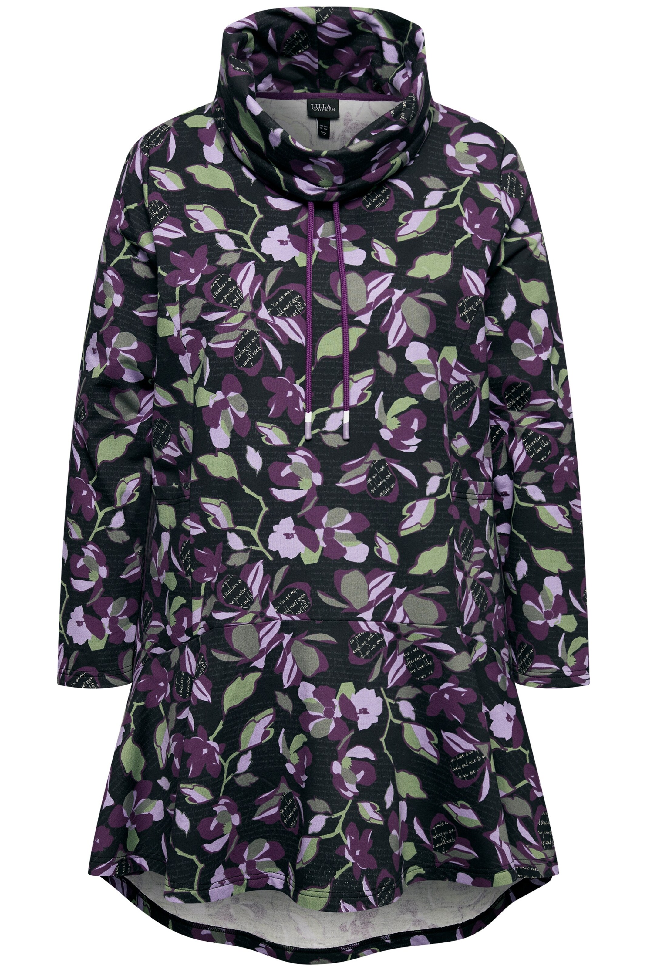 Ulla Popken Sweatshirt in Schwarz: Vorderseite