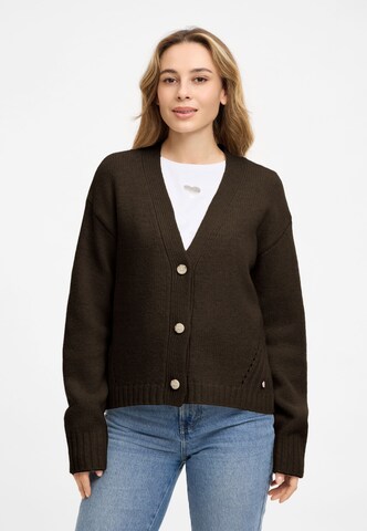Frieda & Freddies Strickjacke in Braun: Vorderseite