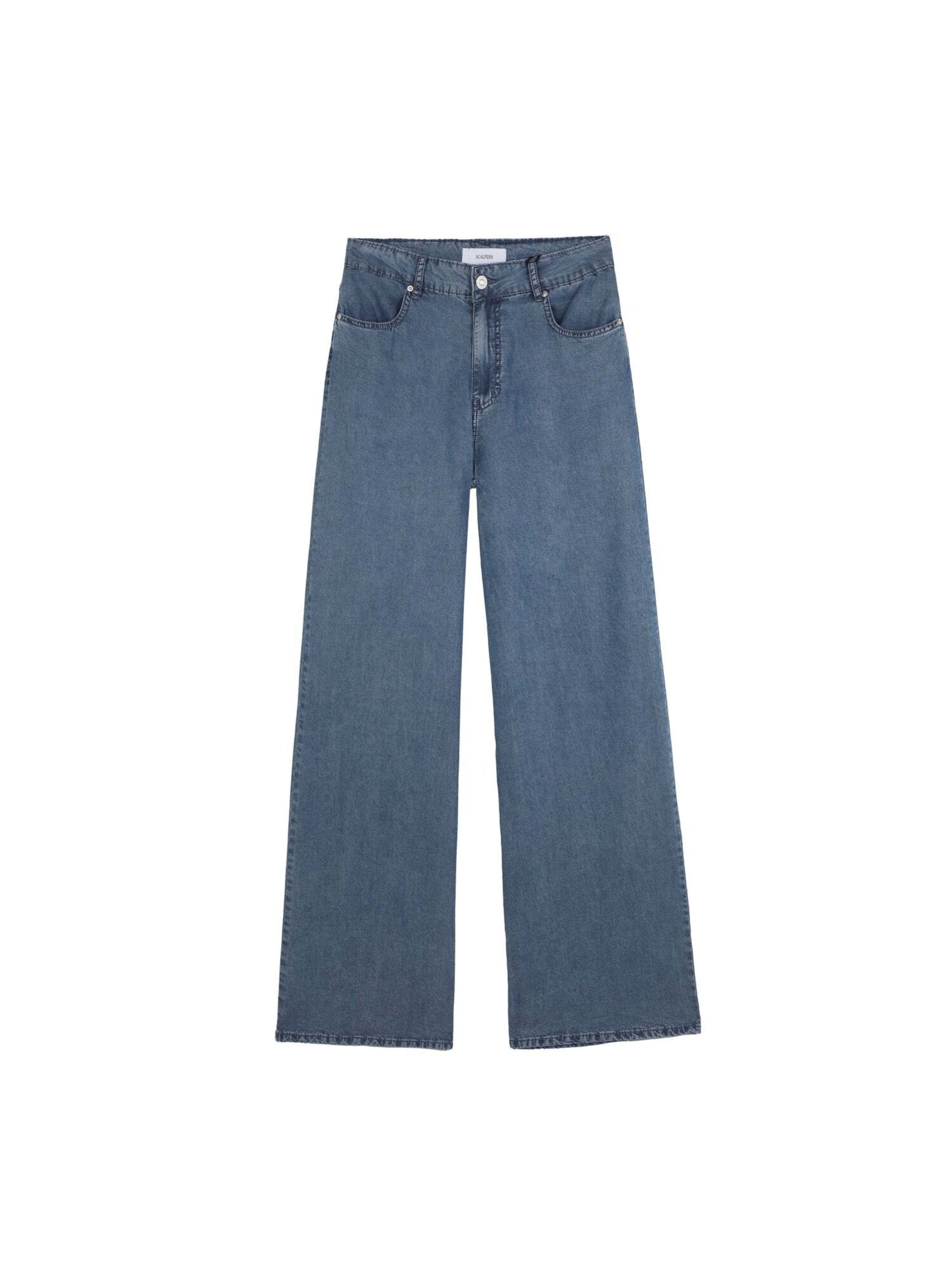 Scalpers Wide leg Jeans in Blauw: voorkant