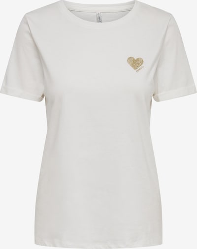 ONLY T-shirt 'Kita' en or / blanc, Vue avec produit