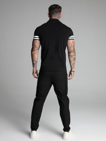 SikSilk Shirt 'Turnier Revere' in Zwart