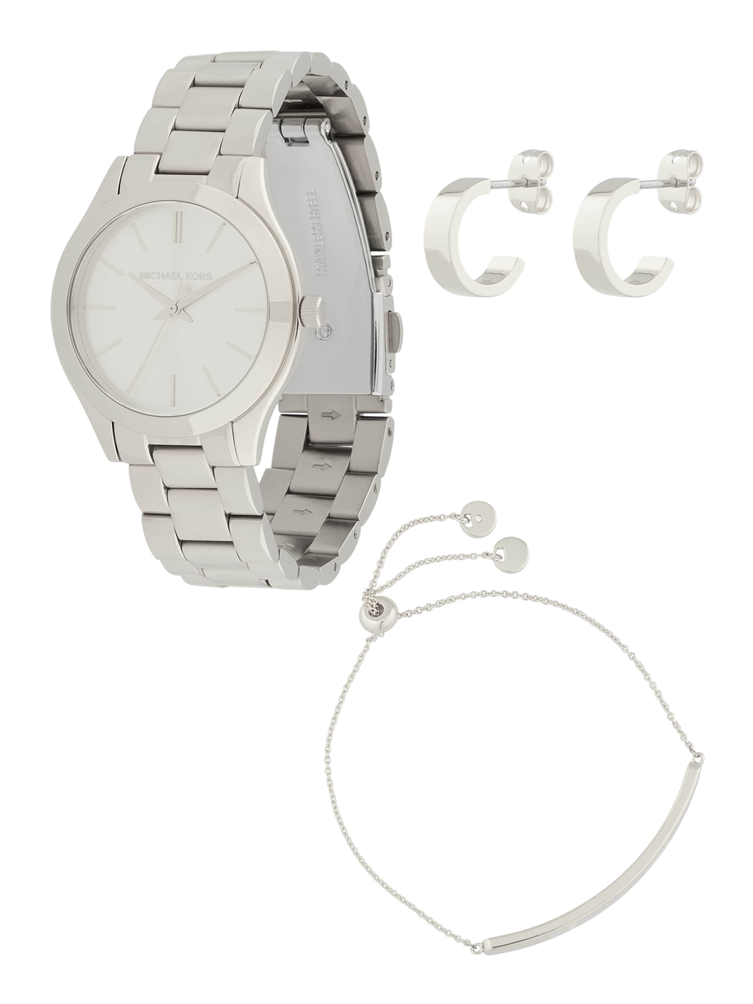 sudrabs MICHAEL Michael Kors Rotaslietu komplekts 'SLIM RUNWAY': no priekšpuses