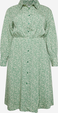 In The Style Curve - Vestido camisero 'STACEY' en verde: frente