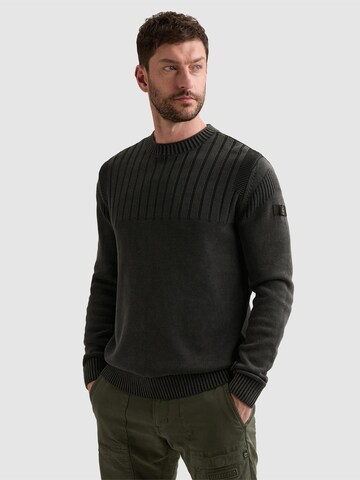 Pull-over 'Pullover with garment-dye wash and stone-washed look' PME Legend en gris : devant