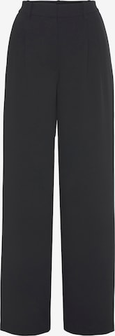 LASCANA Loose fit Pleat-Front Pants in Black: front