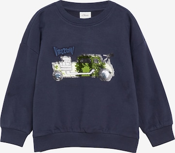 s.Oliver Sweatshirt in Blauw: voorkant