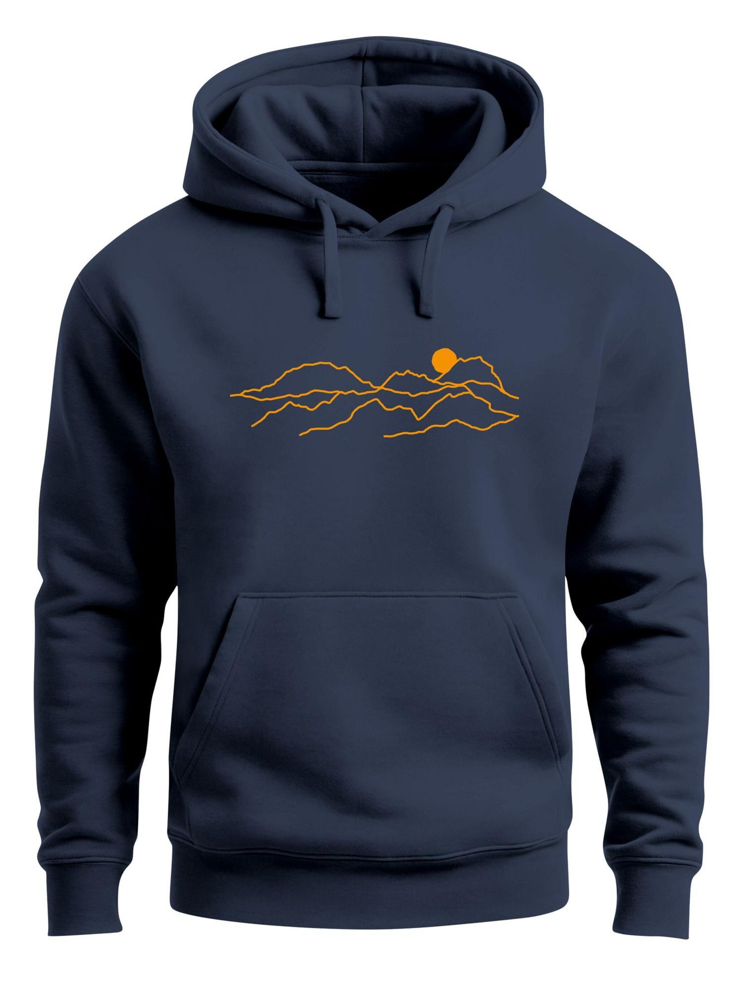 Neverless Sweatshirt 'Bergkette' in Blue: front