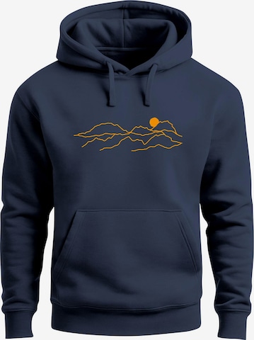 Neverless Sweatshirt 'Bergkette' in Blau: Vorderseite