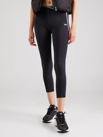 Reebok Skinny Workout Pants in Black: front