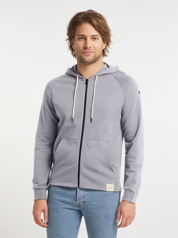 SOMWR Zip-Up Hoodie 'RISE' in Grey: front