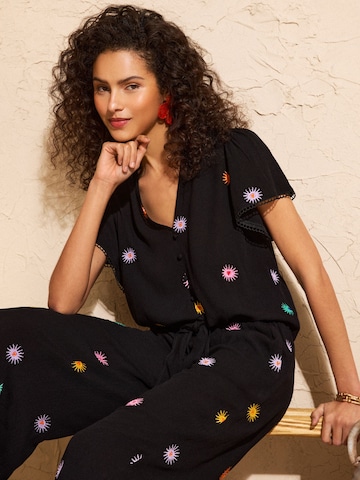 love & roses Blouse in Zwart