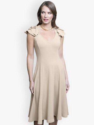 HotSquash Cocktail Dress in Beige: front