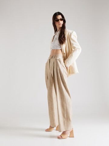 BOSS Loose fit Pleat-Front Pants 'Toftcira' in Beige