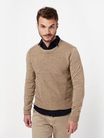 INDICODE JEANS Pullover 'Mick' in Braun: predná strana